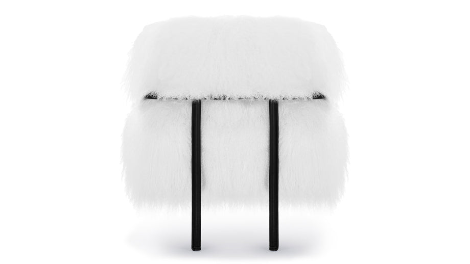 BrysselBrussels - Brussels Lounge Chair, White Mongolian Wool