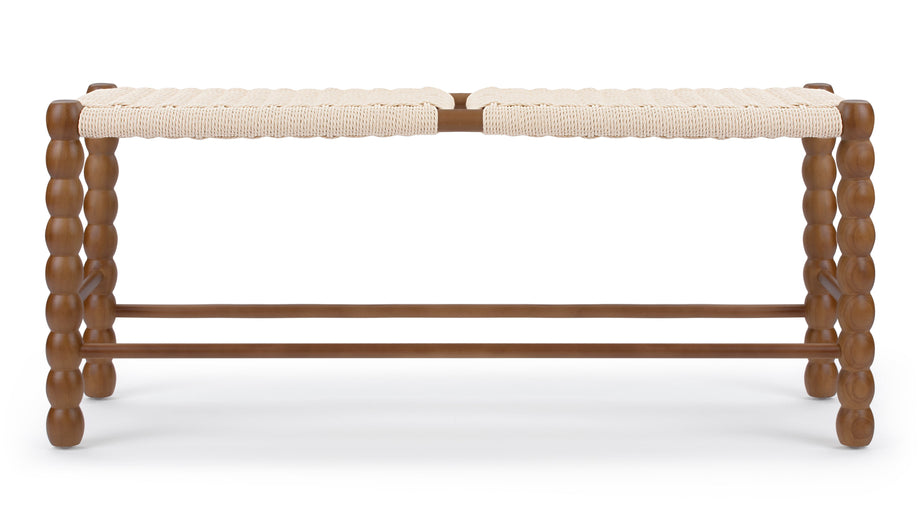 EmersonEmerson - Emerson Bobbin Bench, Natural Cord and Walnut