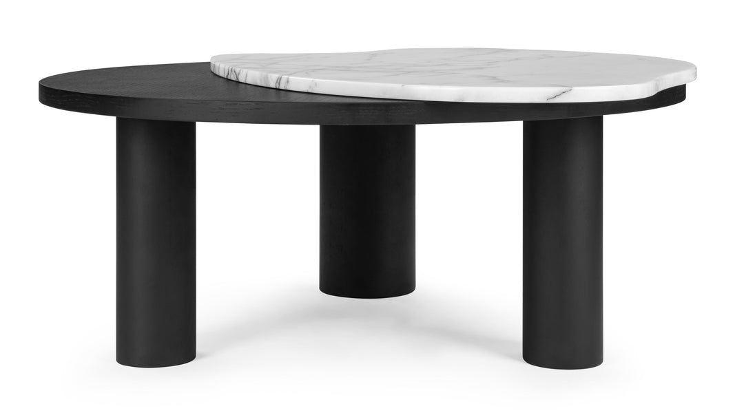 LugoLugo - Lugo Coffee Table, Black and Calacatta Marble