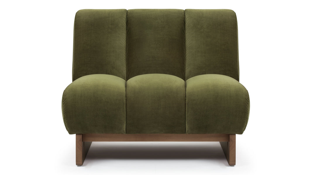 NalaNala - Nala Lounge Chair, Olive Green Velvet
