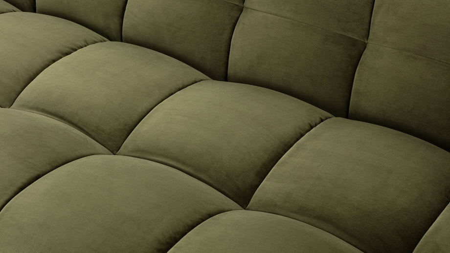 StanStan - Stan Three Seater Sofa, Olive Green Velvet