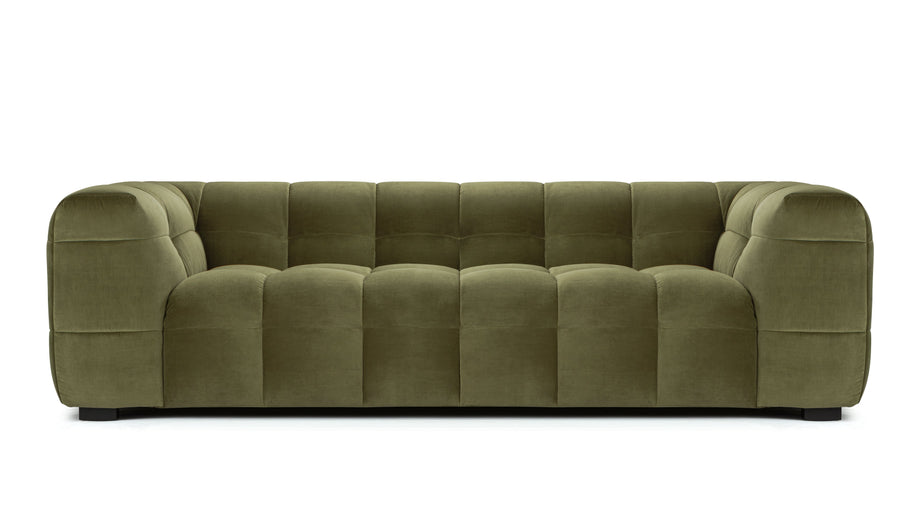 StanStan - Stan Three Seater Sofa, Olive Green Velvet