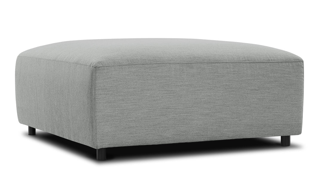 AcquaAcqua - Acqua Outdoor Ottoman, Dove Gray Performance Weave