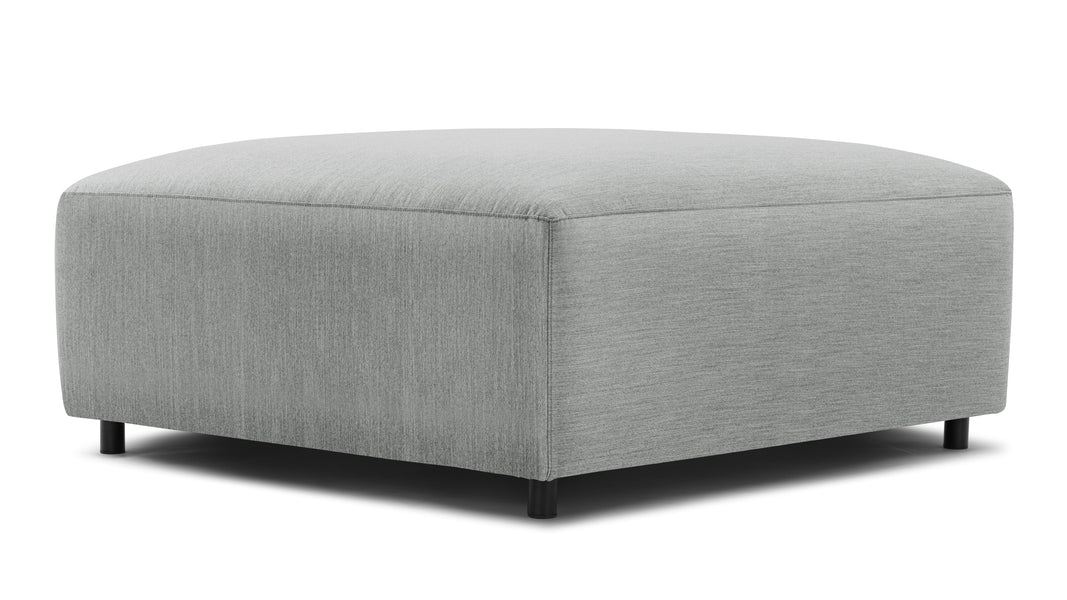 AcquaAcqua - Acqua Outdoor Ottoman, Dove Gray Performance Weave