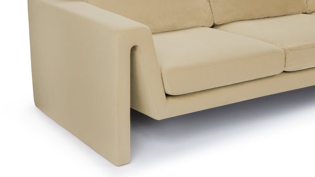 AmoreAmore - Amore Sofa, Soft Beige Velvet