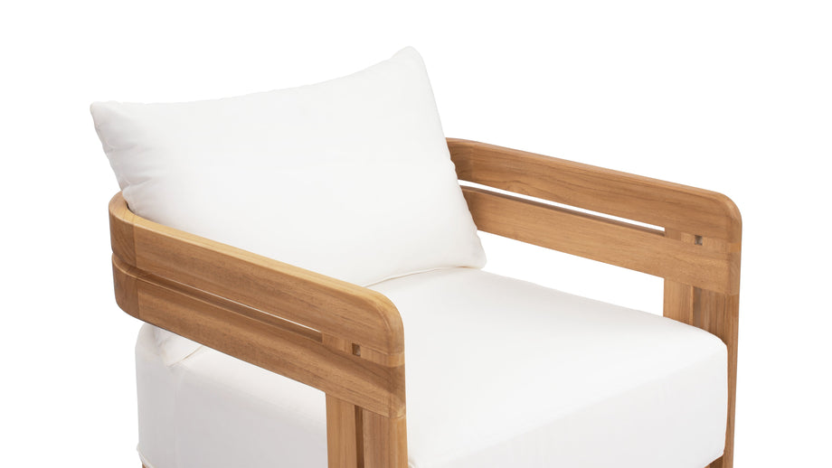 LussoNatural Teak with White Cushions