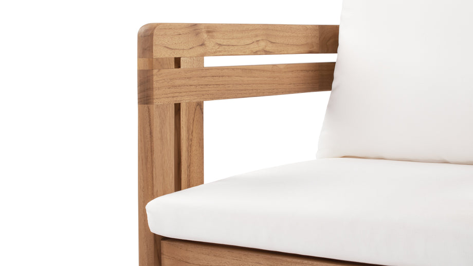 LussoNatural Teak with White Cushions