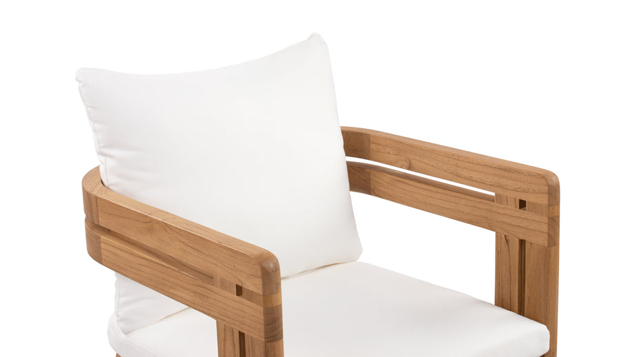 LussoNatural Teak with White Cushions
