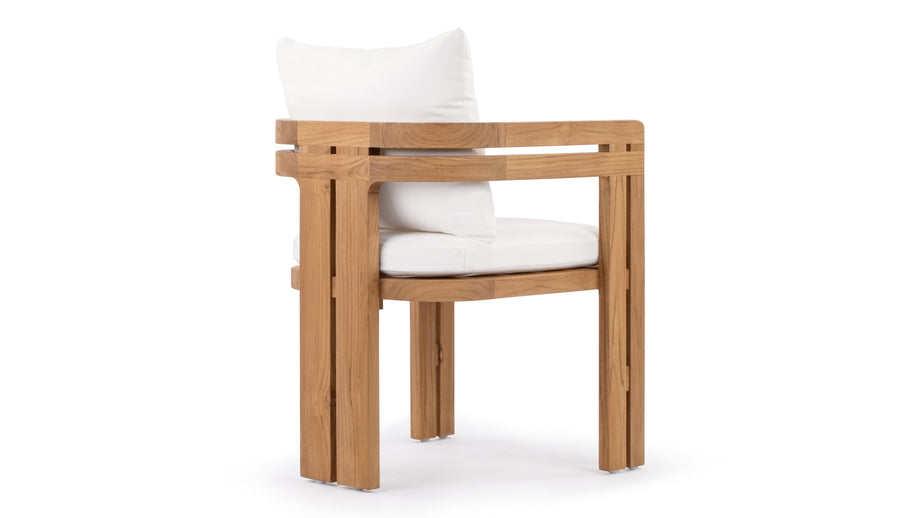 LussoNatural Teak with White Cushions