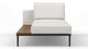 Marcus - Marcus - Marcus Outdoor Chaise, Left, Shell Performance Weave and Teak - Image 1