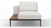 Marcus - Marcus - Marcus Outdoor Chaise, Left, Shell Performance Weave and Teak - Image 1