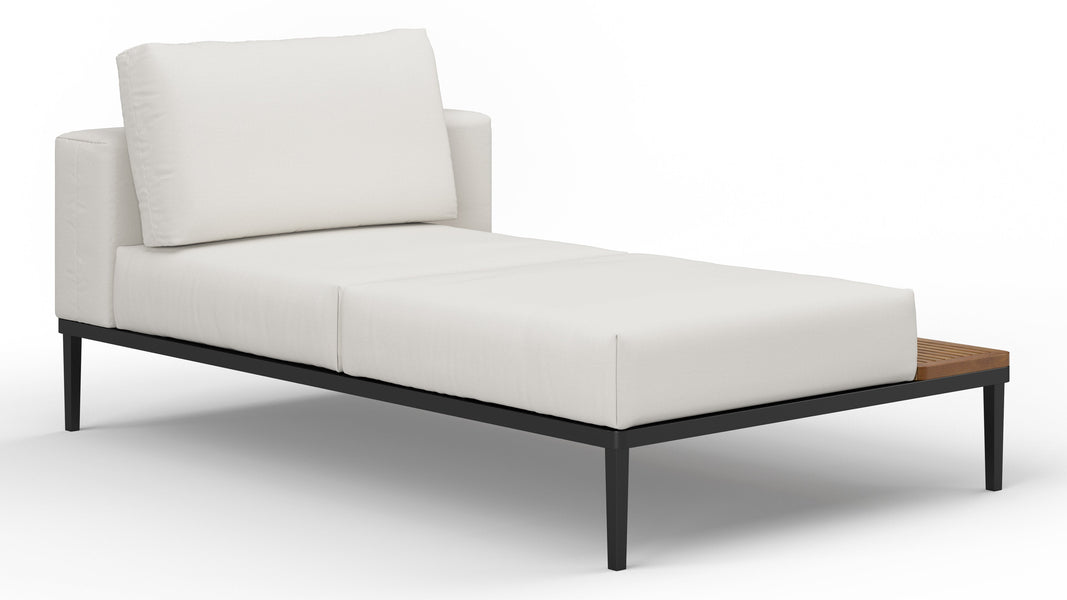 MarcusMarcus - Marcus Outdoor Chaise, Right, Shell Performance Weave and Teak