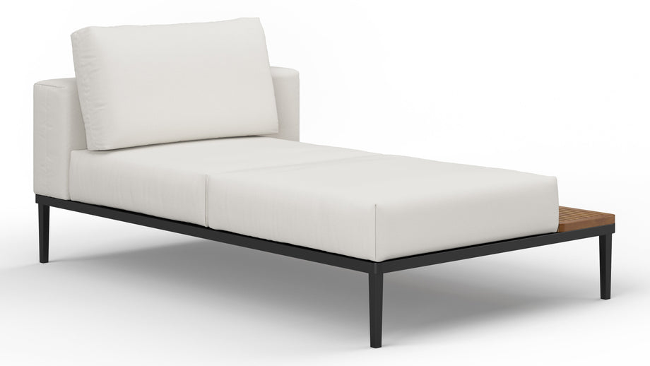 MarcusMarcus - Marcus Outdoor Chaise, Right, Shell Performance Weave and Teak