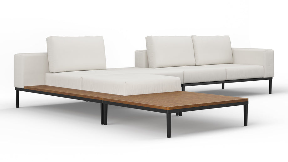 MarcusMarcus - Marcus Outdoor Sectional, Left Chaise with End Table, Shell Performance Weave
