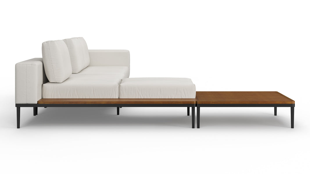 MarcusMarcus - Marcus Outdoor Sectional, Left Chaise with End Table, Shell Performance Weave
