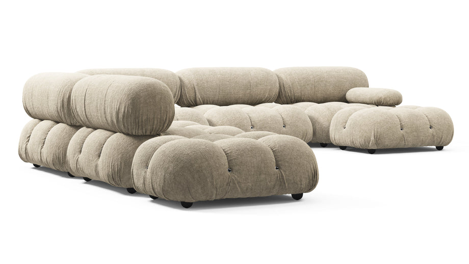 Seccional grande BelliniBeige Gray Chenille