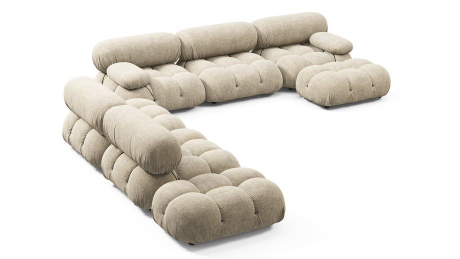 Seccional grande BelliniBeige Gray Chenille