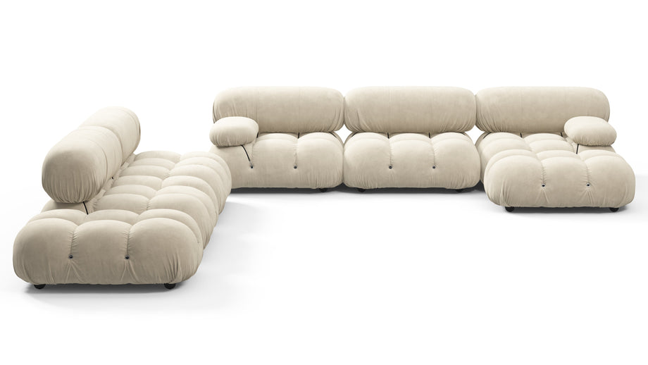 Seccional grande BelliniEggshell Vegan Suede