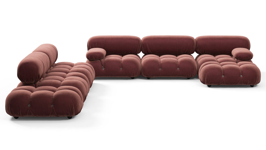 Seccional grande BelliniMaroon Velvet