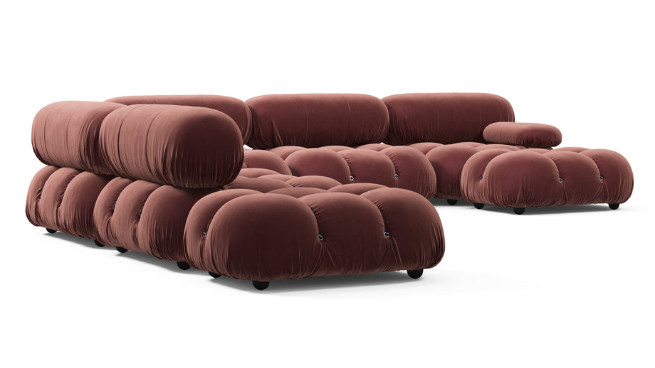Seccional grande BelliniMaroon Velvet