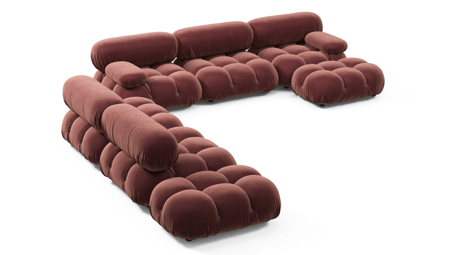 Seccional grande BelliniMaroon Velvet