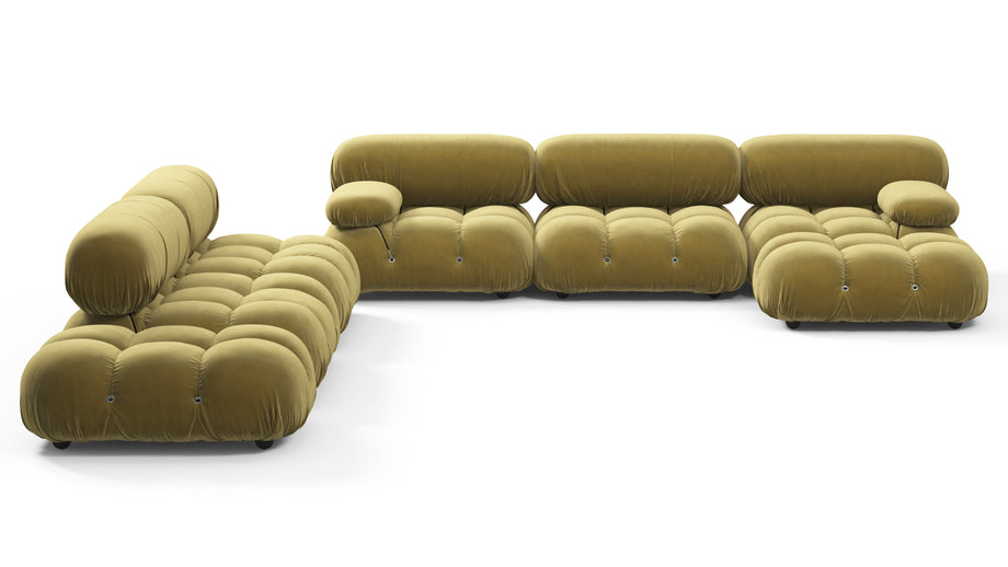 Seccional grande BelliniOlive Gold Velvet