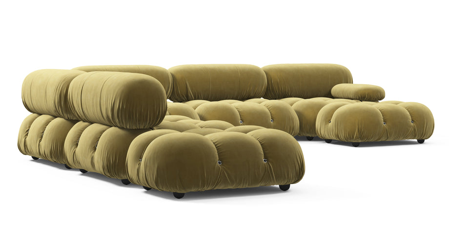 Seccional grande BelliniOlive Gold Velvet