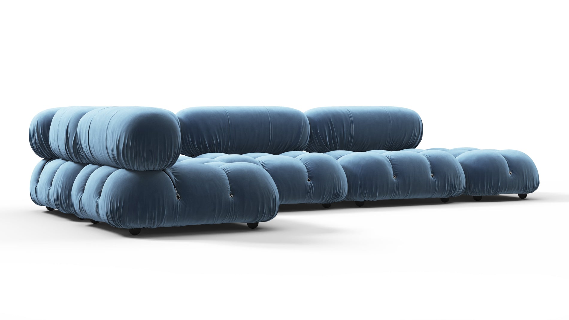 Bellini SectionalAegean Blue Velvet