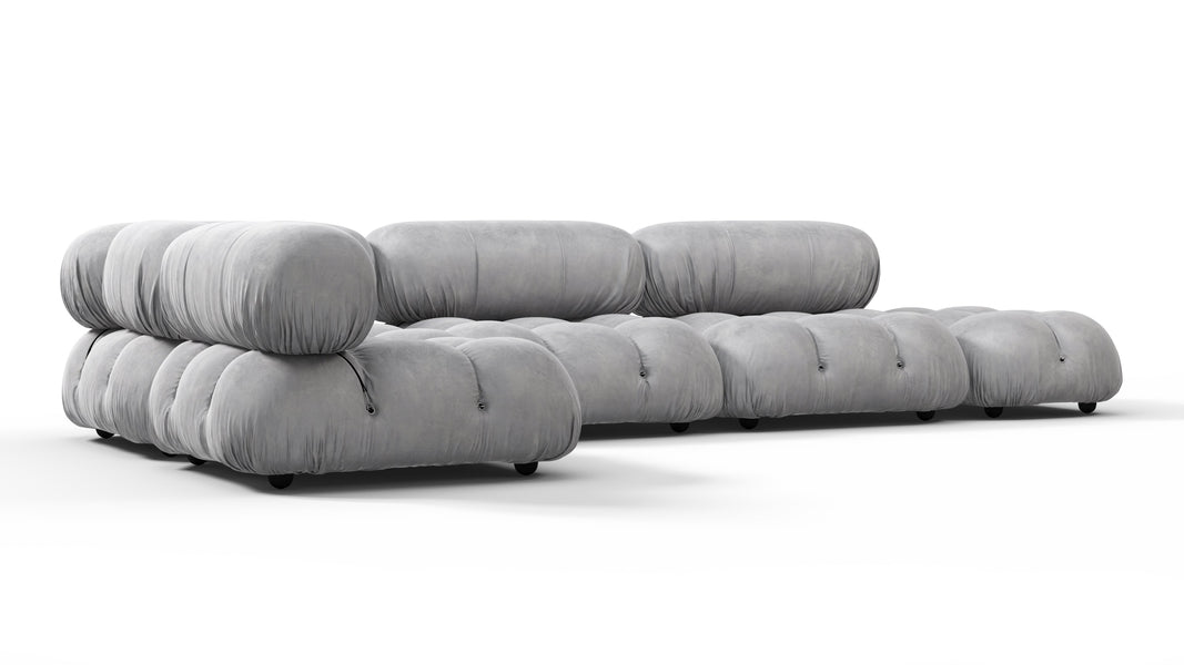 Bellini SectionalLight Gray Velvet