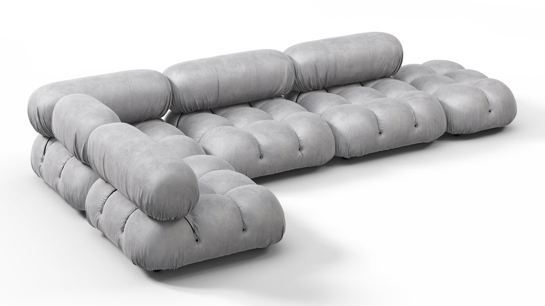 Bellini SectionalLight Gray Velvet