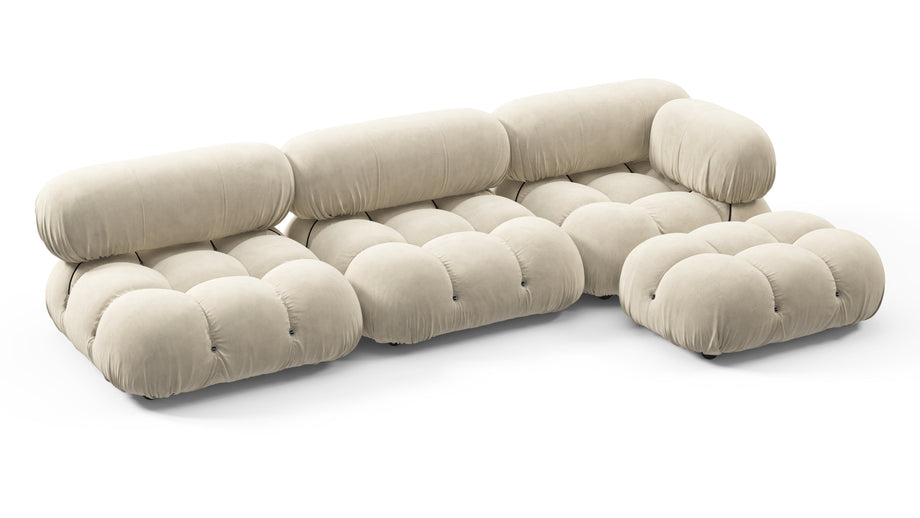 Bellini SeccionalEggshell Vegan Suede