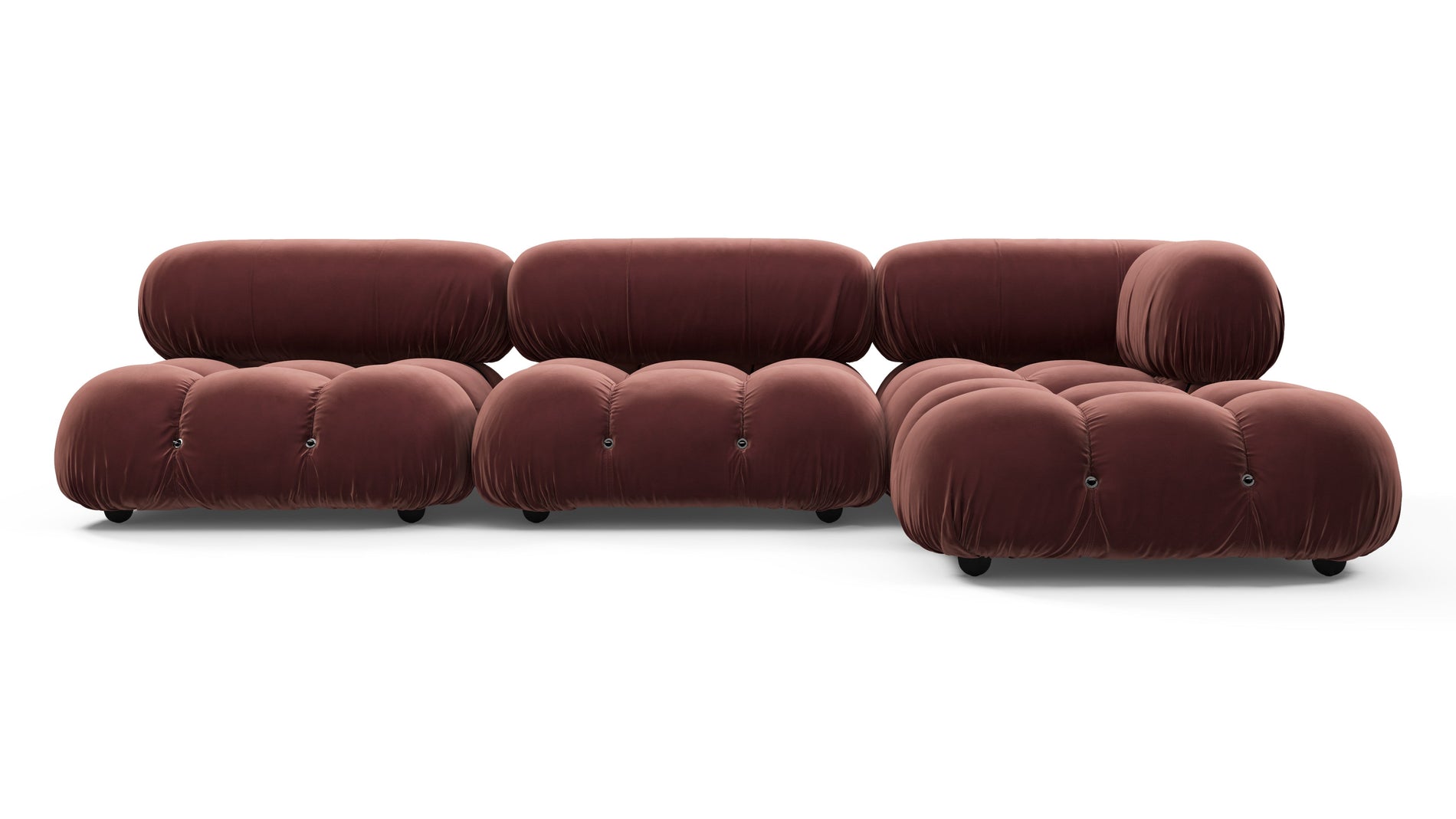Bellini SectionalMaroon Velvet