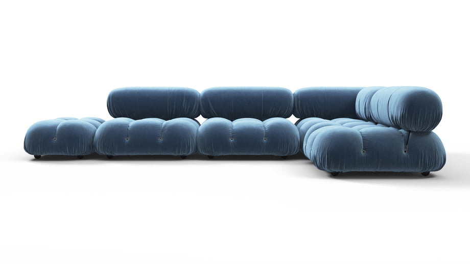 Bellini SectionalAegean Blue Velvet