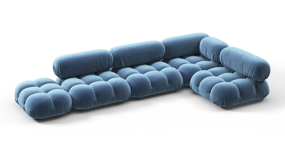 Bellini SectionalAegean Blue Velvet