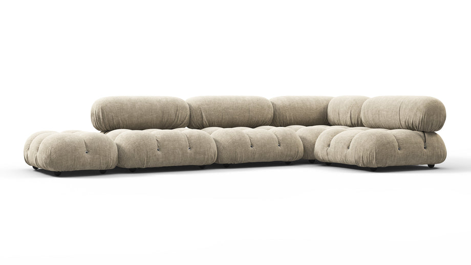Bellini SectionalBeige Gray Chenille