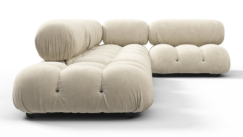 Bellini SectionalEggshell Vegan Suede