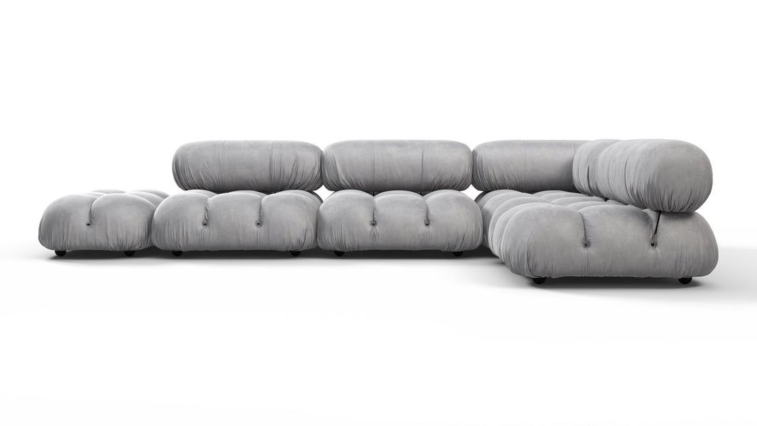 Bellini SectionalLight Gray Velvet