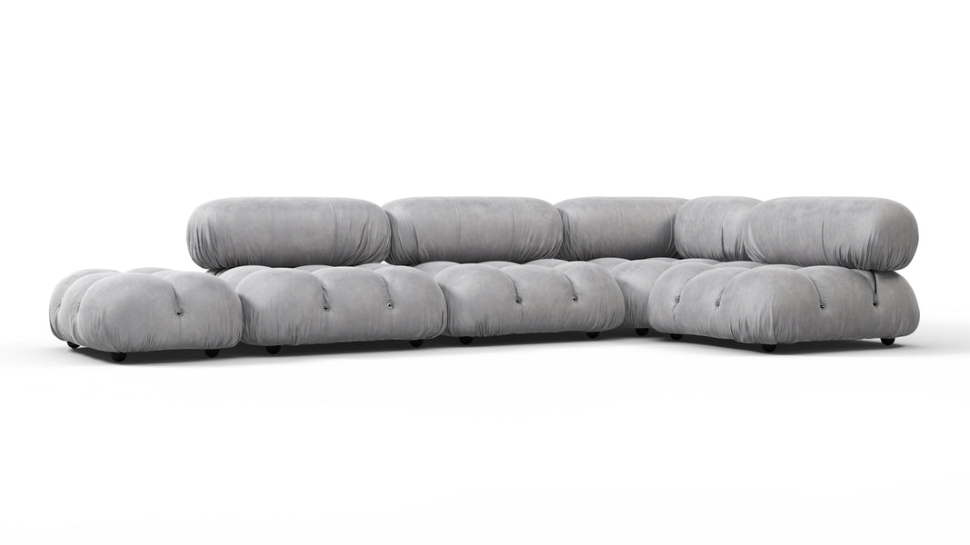 Bellini SectionalLight Gray Velvet