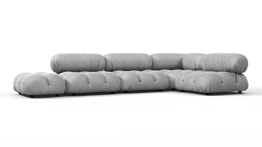 Bellini SectionalLight Gray Velvet