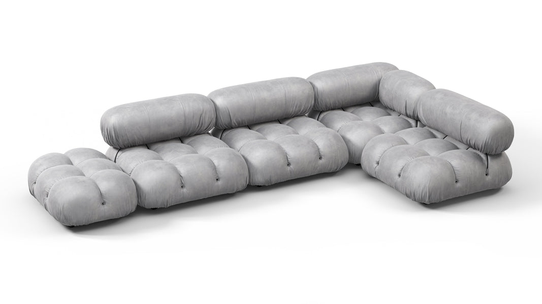 Bellini SectionalLight Gray Velvet