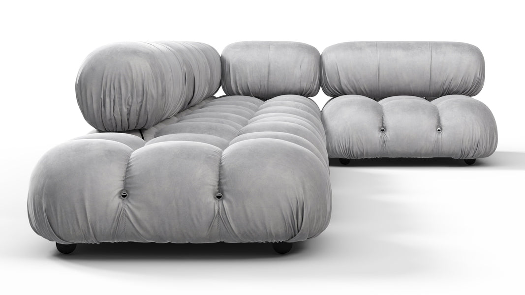 Bellini SectionalLight Gray Velvet