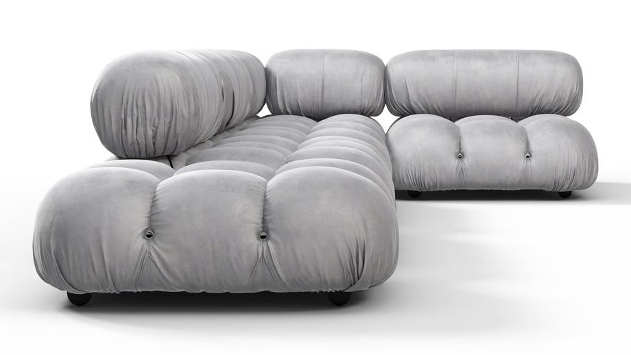 Bellini SectionalLight Gray Velvet