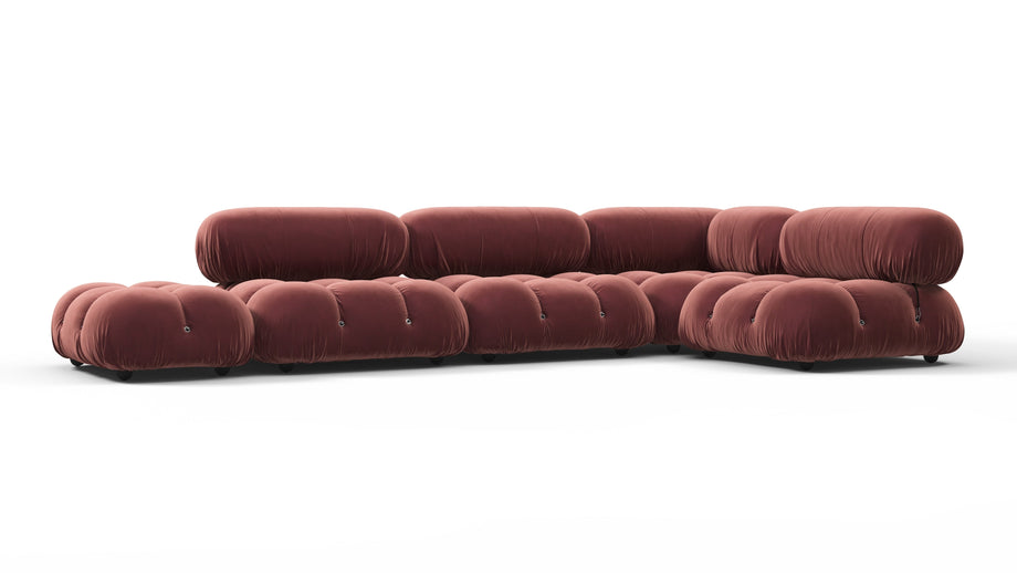 Bellini SectionalMaroon Velvet