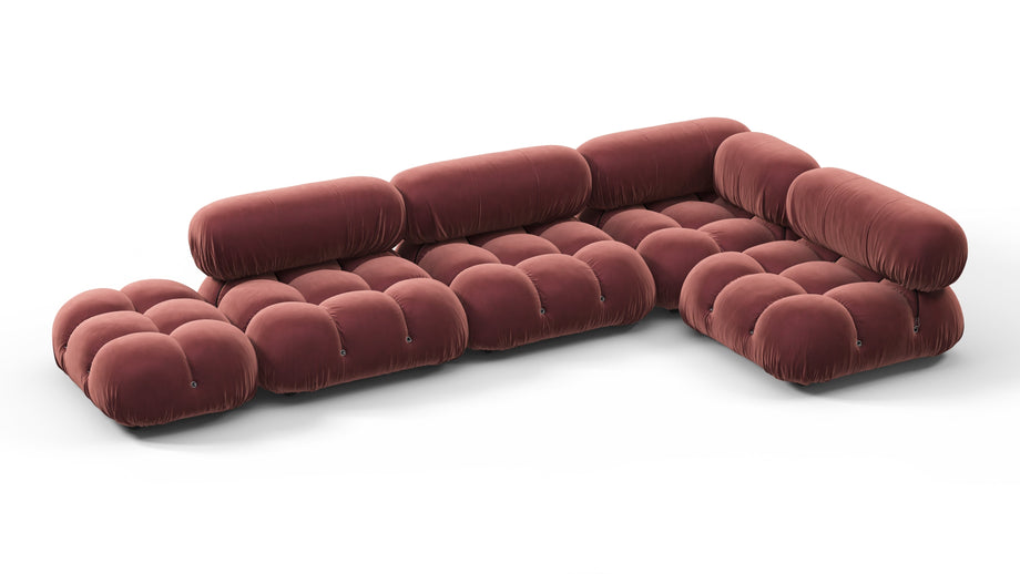 Bellini SectionalMaroon Velvet