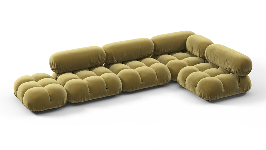 Bellini SectionalOlive Gold Velvet