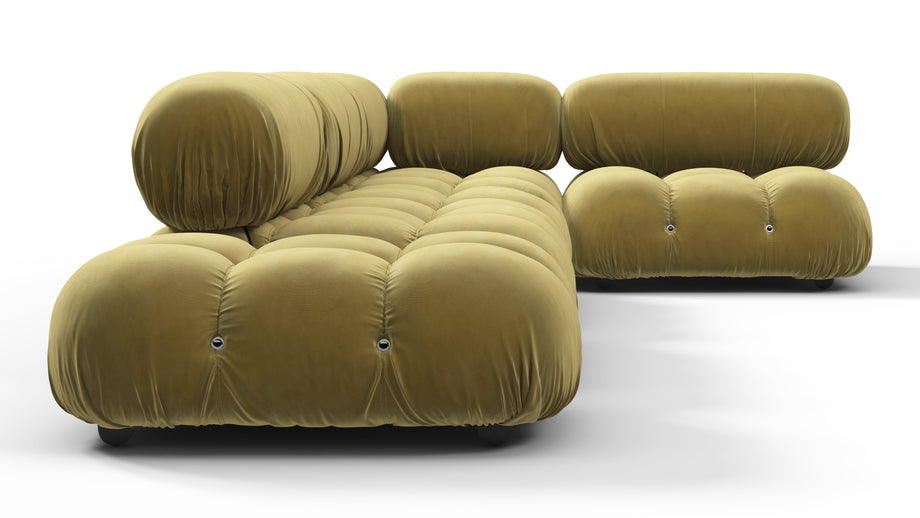 Bellini SectionalOlive Gold Velvet