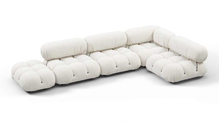 Bellini SectionalWhite Boucle
