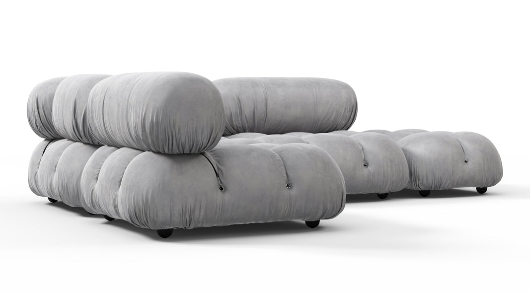 Bellini SectionalLight Gray Velvet