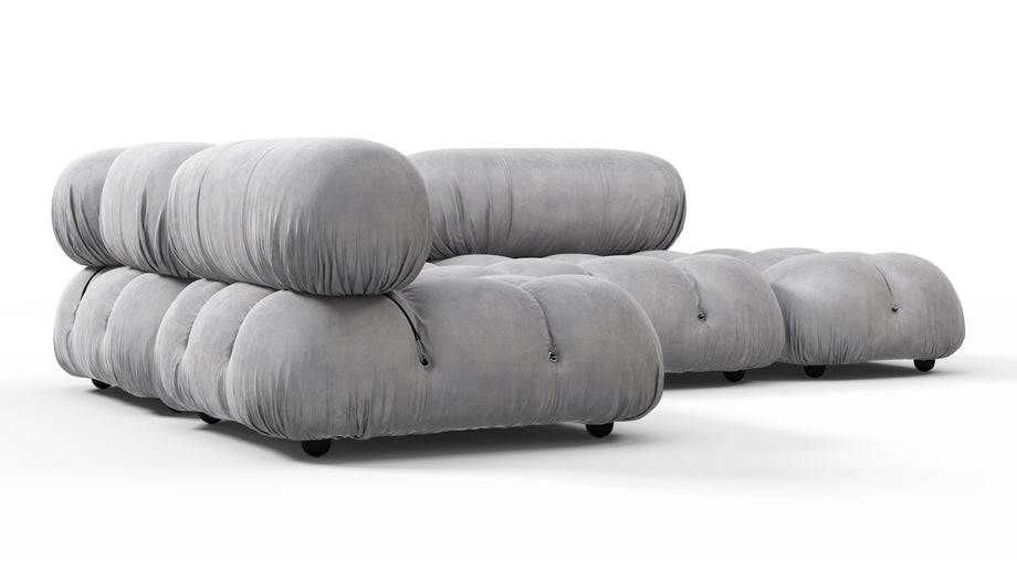 Bellini SectionalLight Gray Velvet