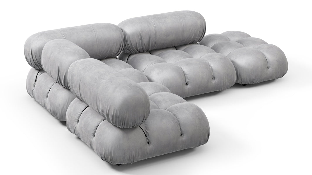 Bellini SectionalLight Gray Velvet
